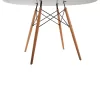 DINING TABLE ROUND MINIMAL  MDF IN WHITE COLOR-BEECH WOOD LEGS IN NATURAL Φ120Χ75Hcm.