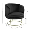 Armchair Arien  Black velvet with golden base  80x75x82cm