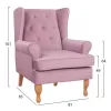 Armchair Lilac color velvet Brandon 81x83x101cm