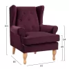 Armchair Purple Velvet Brandon 81x83x101cm HM3073.15