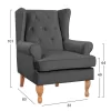 Armchair Grey Velvet Brandon 81x83x101