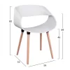 Polypropylene Armchair Maggie  in white color 59x53x80 cm