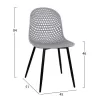 Polypropylene Armchair Milana  Grey with Metallic Legs 45x51x84 cm