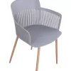 Polypropylene Armchair Nena  Grey with Metallic Legs 61x52x80cm