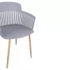 Polypropylene Armchair Nena  Grey with Metallic Legs 61x52x80cm