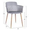 Polypropylene Armchair Nena  Grey with Metallic Legs 61x52x80cm