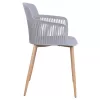 Polypropylene Armchair Nena  Grey with Metallic Legs 61x52x80cm