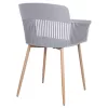 Polypropylene Armchair Nena  Grey with Metallic Legs 61x52x80cm