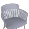 Polypropylene Armchair Nena  Grey with Metallic Legs 61x52x80cm