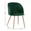 Armchair Leah with Velvet Cyppress Green and Metallic Legs  51x58x80 cm