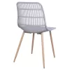 Polypropylene Chair Giosseta  Grey with Metallic Legs 46x51x84cm