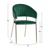 Armchair Theodore  Velvet Cyppress Green Color with metallic frame 55x50x82cm