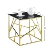 Side Table JANA with black glass and gold base 55x55x55Hcm.