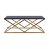 Coffee table HOLLAND  by black glass and gilded framework 120x60x45 cm