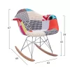 Rocking armchair Mirto  with colourful patchwork fabric 63x69x67 cm.