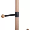 Coat hanger MERCURY ΗΜ8609.02 Beech Wood- Black Metal-Black Marble Base Φ37x176Ηcm