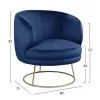 armchair Arien  in blue velvet with golden base 80x75x82 cm.