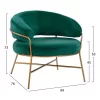 Armchair Trudi  Cypress Green velvet, gold frame 84x79x74cm