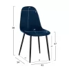 Chair Leonardo Velvet Blue with Metallic Legs  43x54x88 cm.