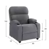 Armchair RELAX, recline mechanism, grey velvet 80x92-168x102