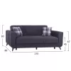 SOFA 3SEAT KRISTINA  GREY WITH ANTHRACITE LEGS 210x80x83 cm