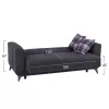 SOFA 3SEAT KRISTINA  GREY WITH ANTHRACITE LEGS 210x80x83 cm