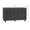 Shoe Cabinet Wooden 3 Doors  Grey 114x34x68