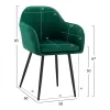 Armchair Shara in cypress green velvet & black metallic frame  58x60x85 cm