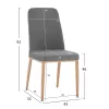 Dining Chair Eilish in grey fabric & metallic frame  43X55X92