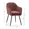 VELVET ARMCHAIR SAWYER IN DUSTY PINK WITH BLACK LEGS  53x60x76cm