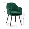 Armchair Sawyer Velvet Cypress Green color with black legs  53x60x76cm