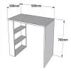 Desk office melamine in white color  90x50x70 cm.