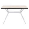 POLYPROPYLENE TABLE & HPL TABLETOP AND MDF OAK BLACK  120Χ80Χ76 cm.