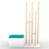 MELAMINE ENTRANCE FURNITURE  WHITE NATURAL TURQUOISE 120x36x168Y cm.