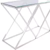 TABLE CONSOLE HOLLAND  WITH GLASS AND CHROME BASE 120X40X78