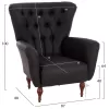 bergere, chesterfield-style, brown PU, 87x88x100