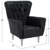 bergere, black, Chesterfield-style, 87x88x100