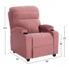 armchair relax, dusty pink velvet, recline mechanism, 80x95x103