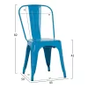 DINING CHAIR MELITA  METAL IN BLUE COLOR 43x50x82Hcm.