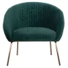 armchair JOYCE, cypress green velvet, metallic legs