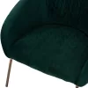 armchair JOYCE, cypress green velvet, metallic legs