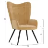 armchair CRAWLEY, gold velvet, footstool, 70X57X103