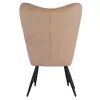 armchair CRAWLEY, beige velvet, footstool, 70x57x103