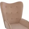 armchair CRAWLEY, beige velvet, footstool, 70x57x103