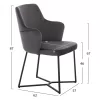 ARMCHAIR “TRIANA”  GREY VELVET WITH BLACK METAL LEGS 57x62x87H CM.