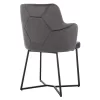 ARMCHAIR “TRIANA”  GREY VELVET WITH BLACK METAL LEGS 57x62x87H CM.