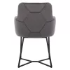 ARMCHAIR “TRIANA”  GREY VELVET WITH BLACK METAL LEGS 57x62x87H CM.