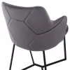 ARMCHAIR “TRIANA”  GREY VELVET WITH BLACK METAL LEGS 57x62x87H CM.