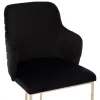 ARMCHAIR “SOLANA”  BLACK VELVET WITH METAL LEGS IN GOLD COLOR 54x63x87H CM.