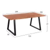 ACACIA DINING TABLE  SOLID ACACIA WITH BLACK LEGS 200X100X77H CM